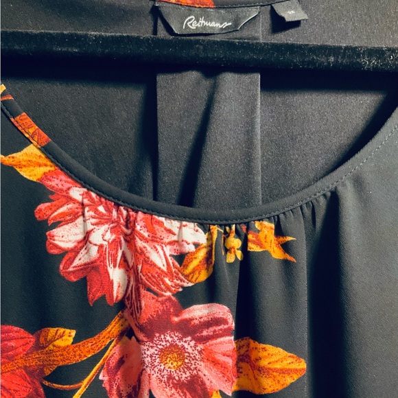 Reitmans 2X Fall Floral Mini Dress Lined Cap Sleeve - Picture 2 of 10